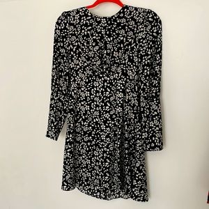 Topshop Black and White Floral Mink Dress